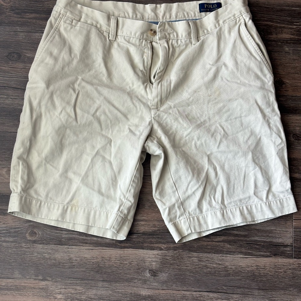 Ralph Lauren Tan Flat Front Shorts Casual Chino